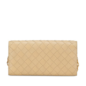 Bottega Veneta Wallet on Chain Beige Intrecciato