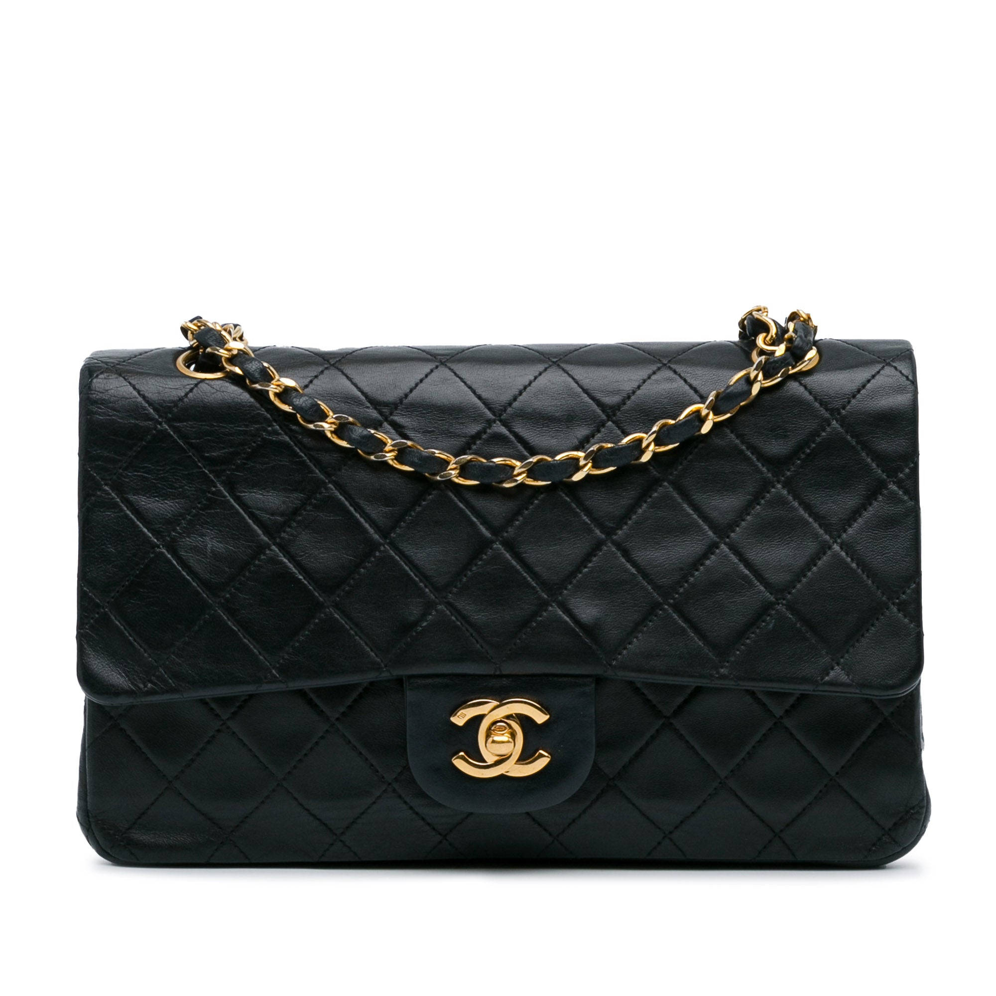 Chanel Classic Double Flap Medium Black Lambskin Gold