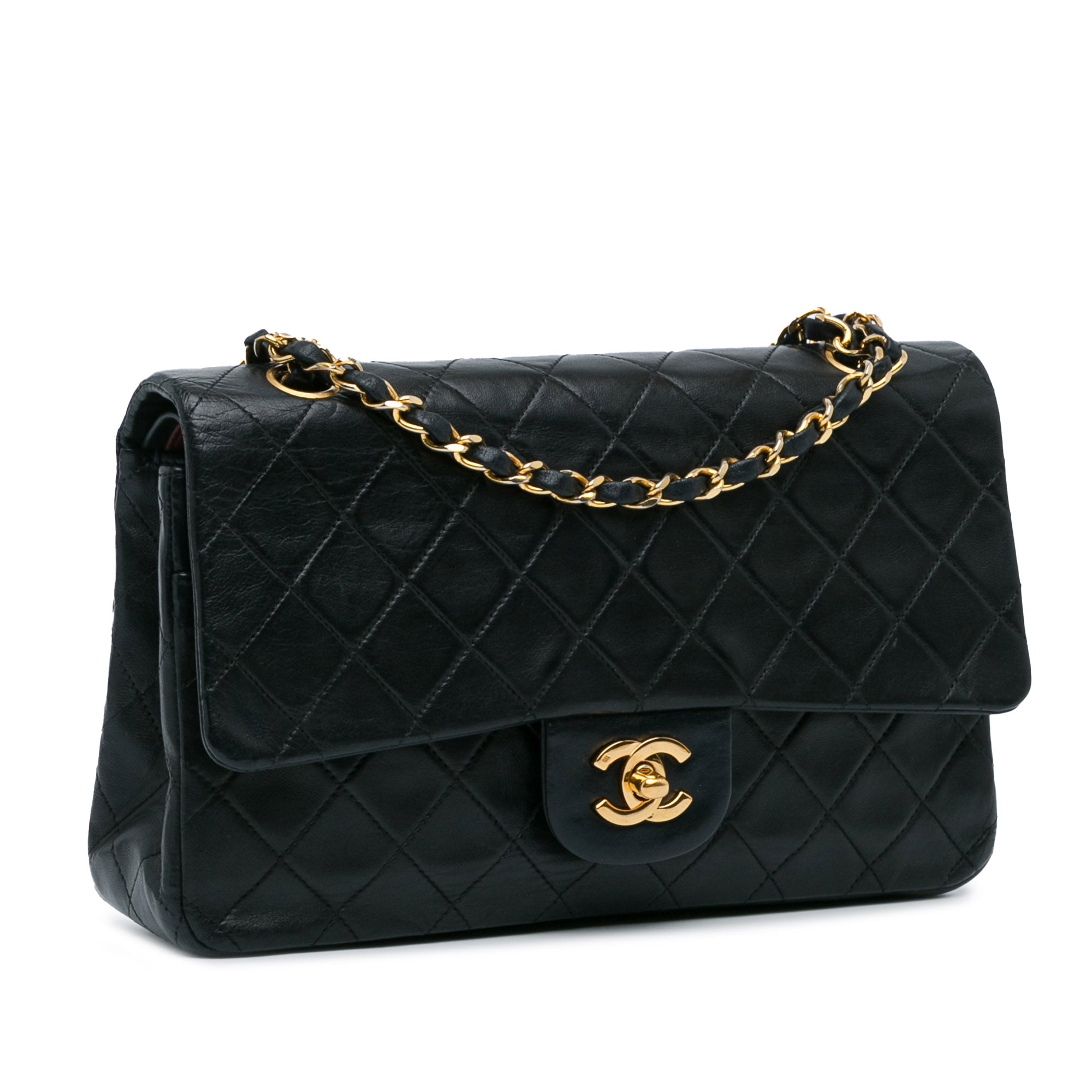 Chanel Classic Double Flap Medium Black Lambskin Gold