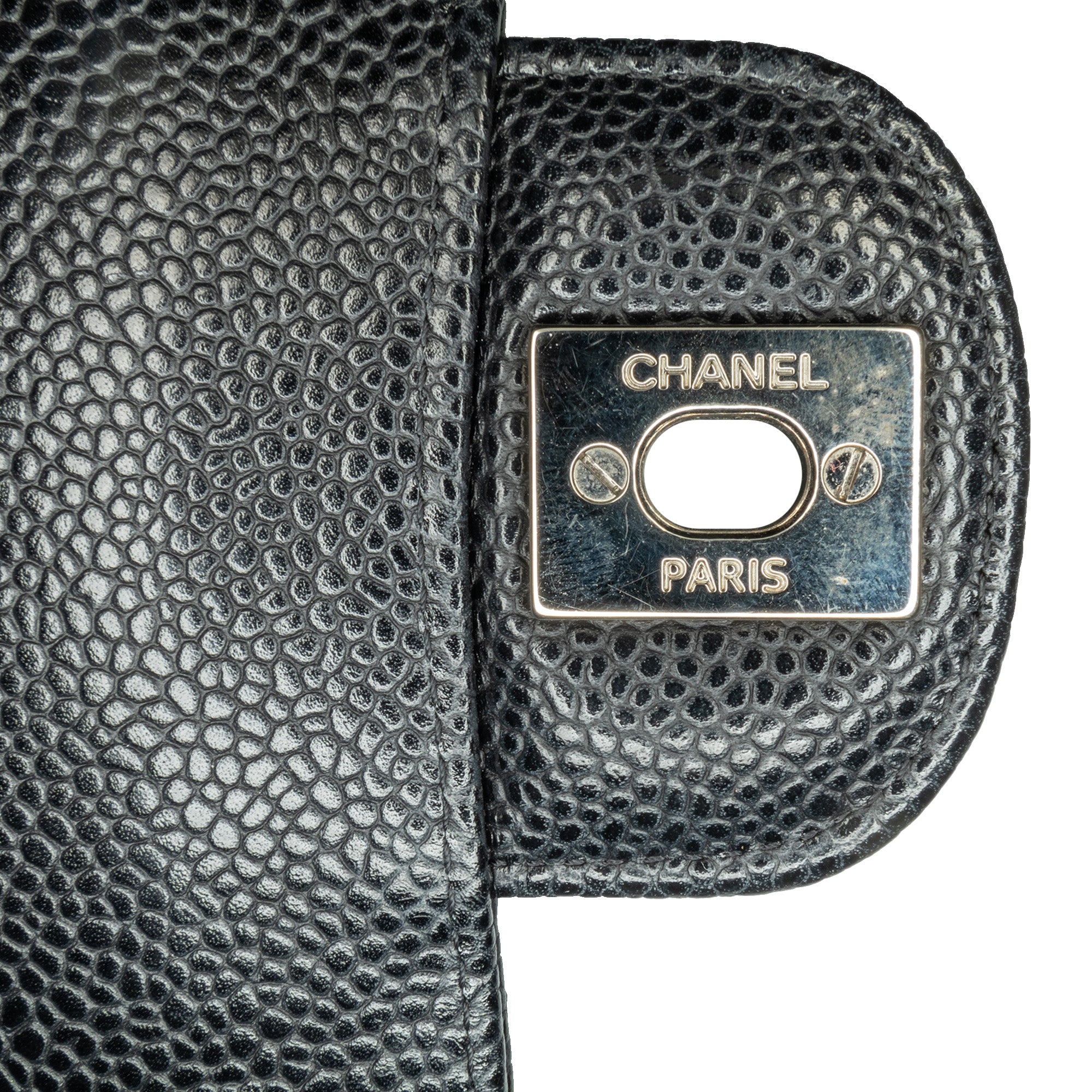 Chanel Classic Double Flap Medium Black Caviar Silver