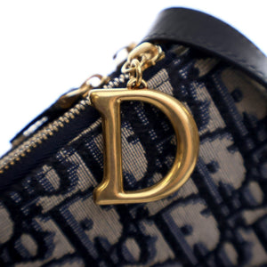 Dior Saddle Triple Zip Crossbody Blue Oblique Canvas