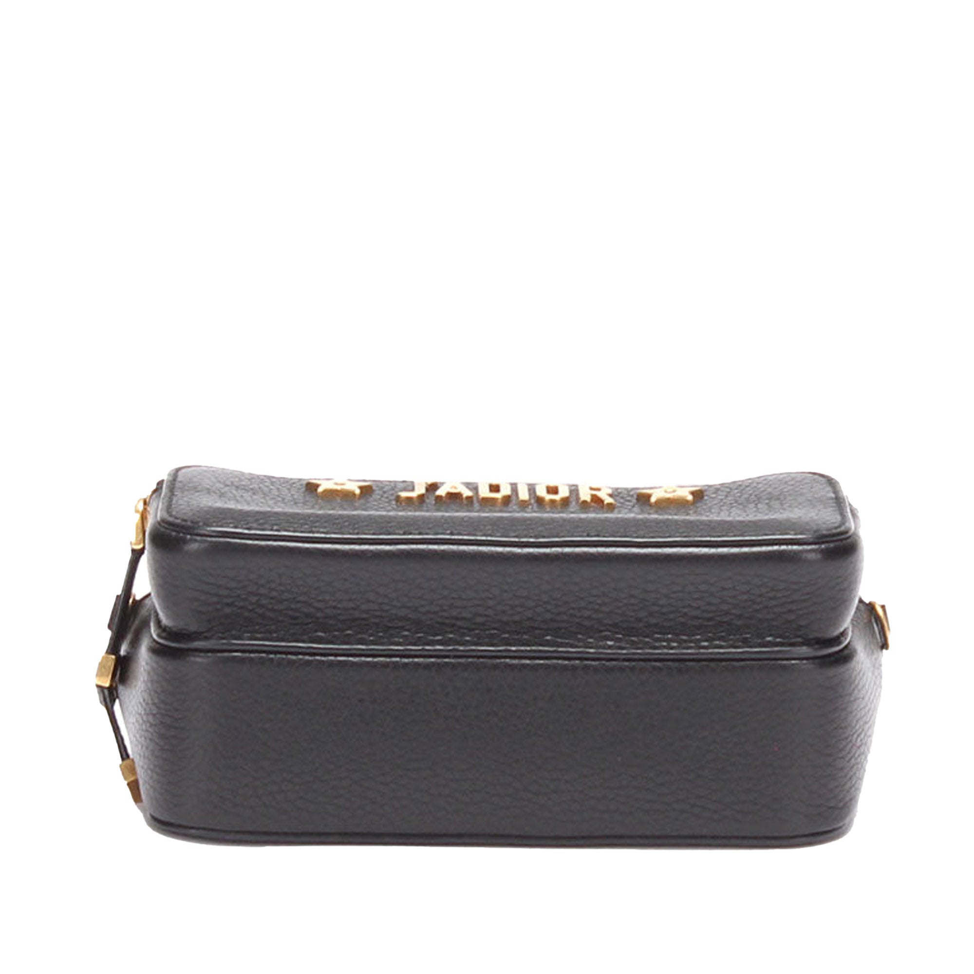 Dior J'Adoir Camera Case Clutch with Chain Black Calfskin