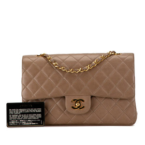 Chanel Classic Double Flap Medium Brown Lambskin Gold