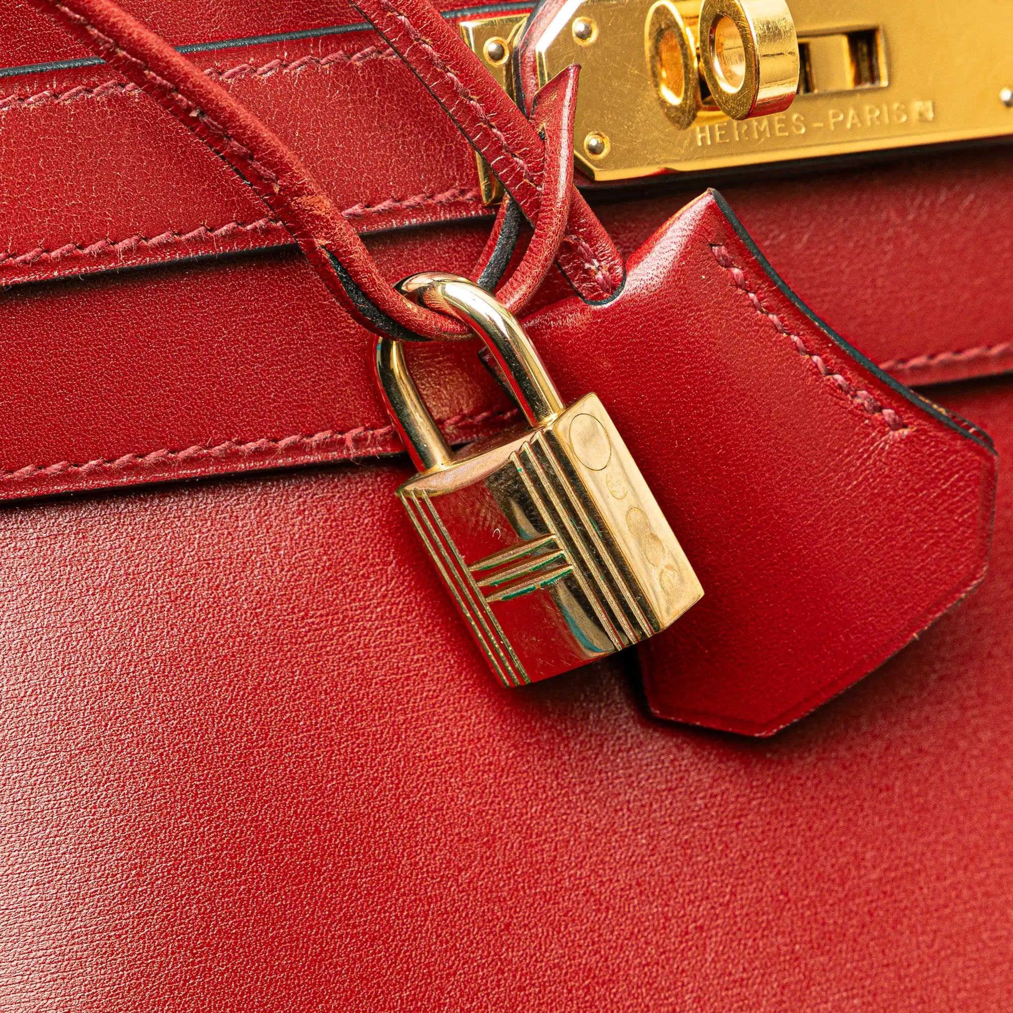 Hermès Kelly Retourne 32 Red Box Calf