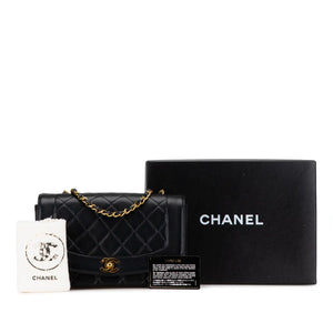 Chanel Diana Medium Black Lambskin Gold