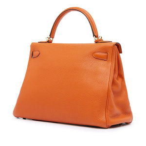 Hermès Kelly Retourne 32 Orange Togo Gold