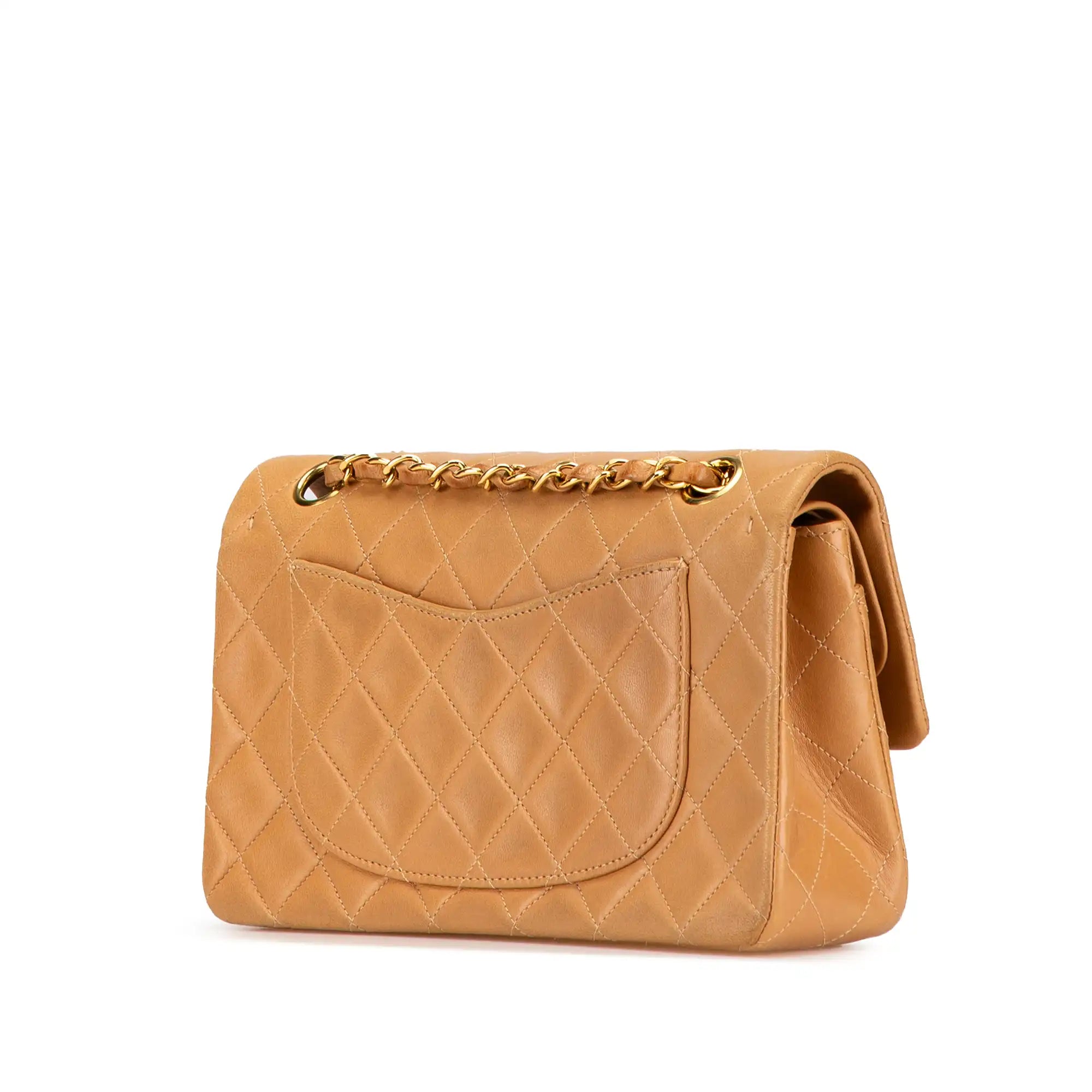 Chanel Classic Double Flap Small Beige Lambskin Gold