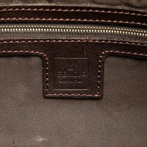 Fendi Double Flap Shoulder Bag Brown Zucca Canvas