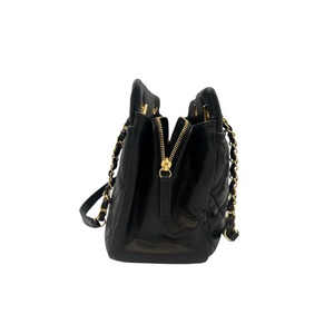 Chanel Shopper Tote Black Caviar Gold