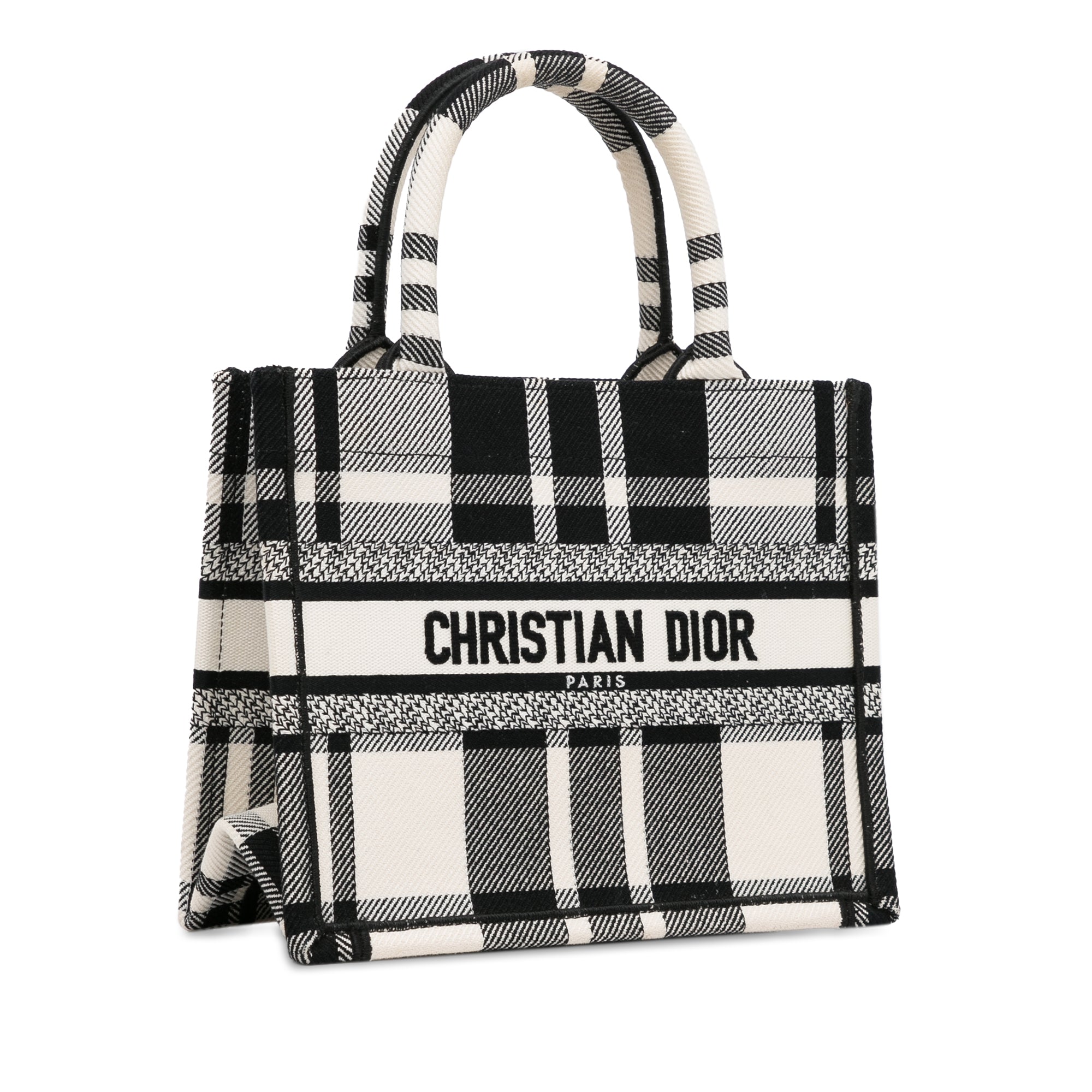 Dior Book Tote Small Bicolor Check N Dior Canvas