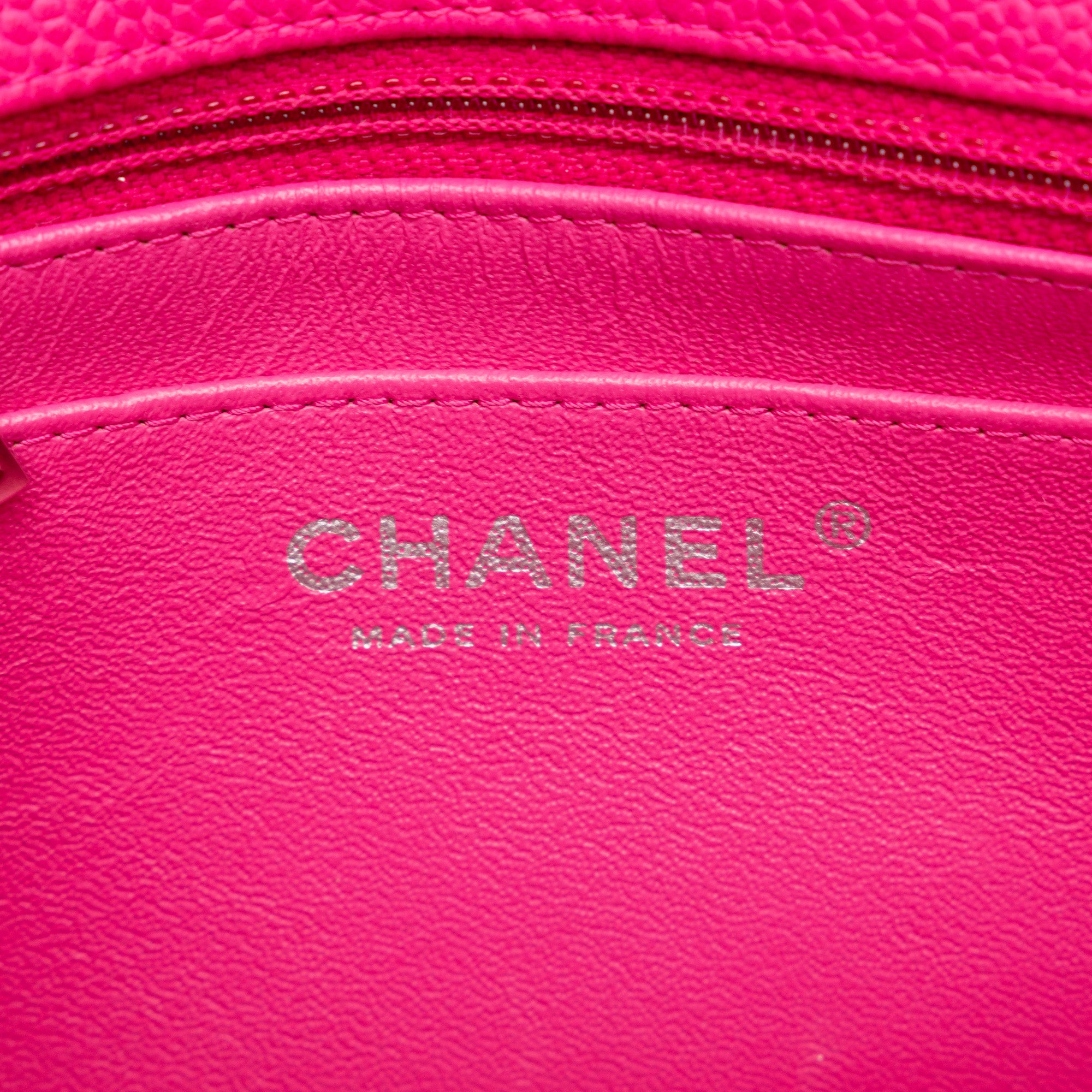 Chanel Classic Single Flap Mini Square Pink Caviar Gold