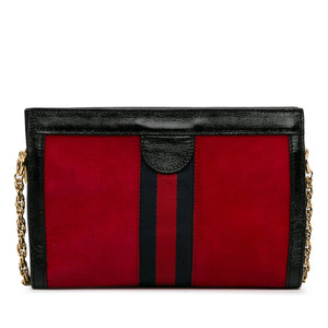 Gucci Ophidia Chain Crossbody Bag Small Red  Suede