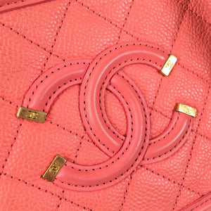 Chanel Filigree Vanity Bag Small Pink Caviar