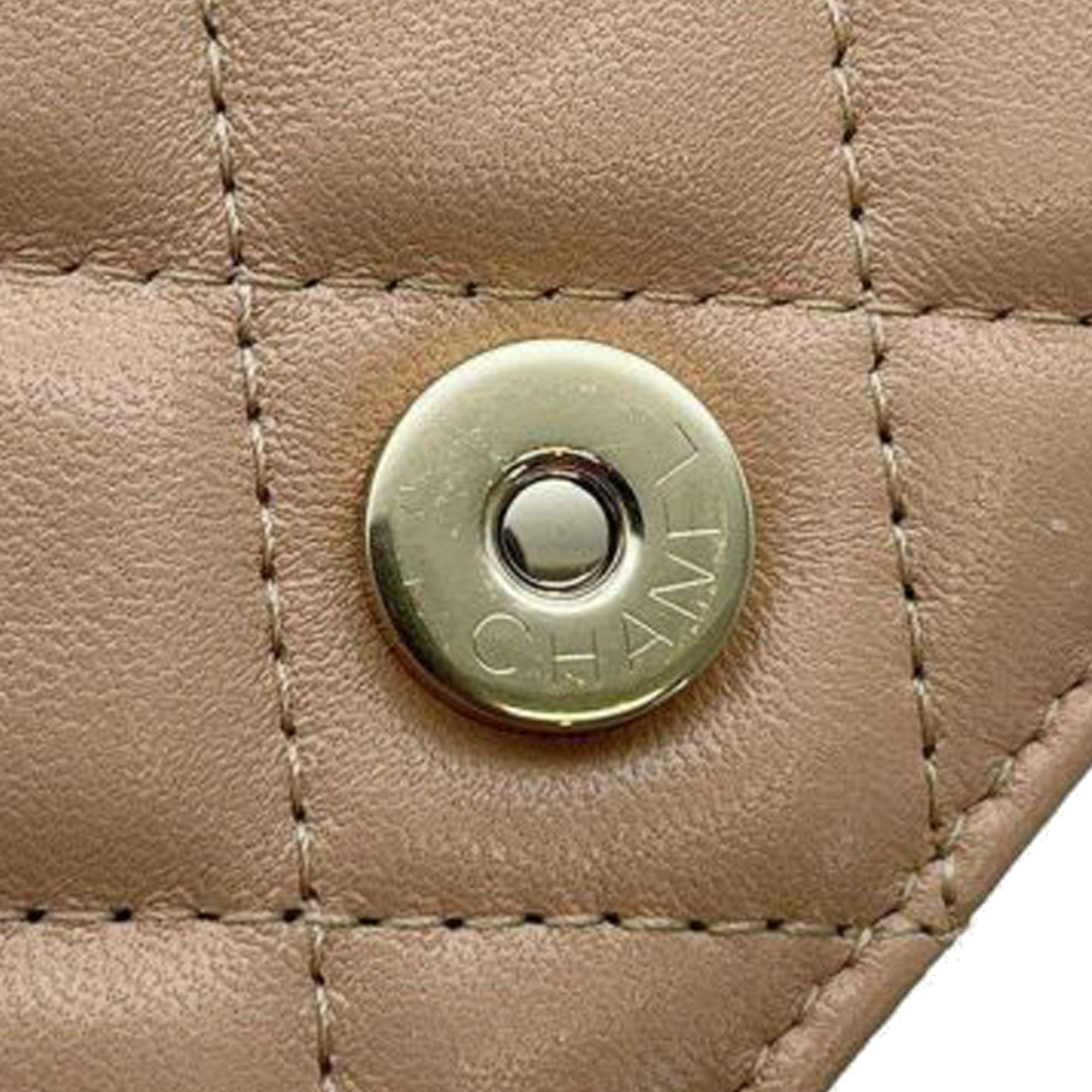 Chanel Clutch with Chain Lambskin Brown Gold