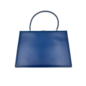 Celine Patina Clasp Bag Blue Boxcalf