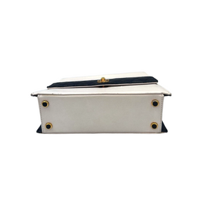 Chanel Trapeze White/Navy Lambskin Gold