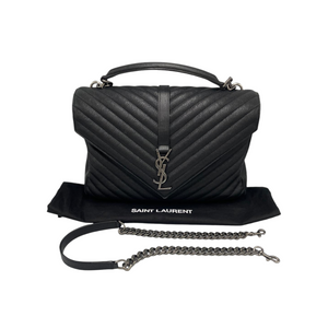 Yves Saint Laurent College Top Handle Bag Medium Black 2.298 95