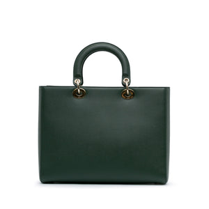 Dior Lady D-Sire Large Green Calfskin Gold