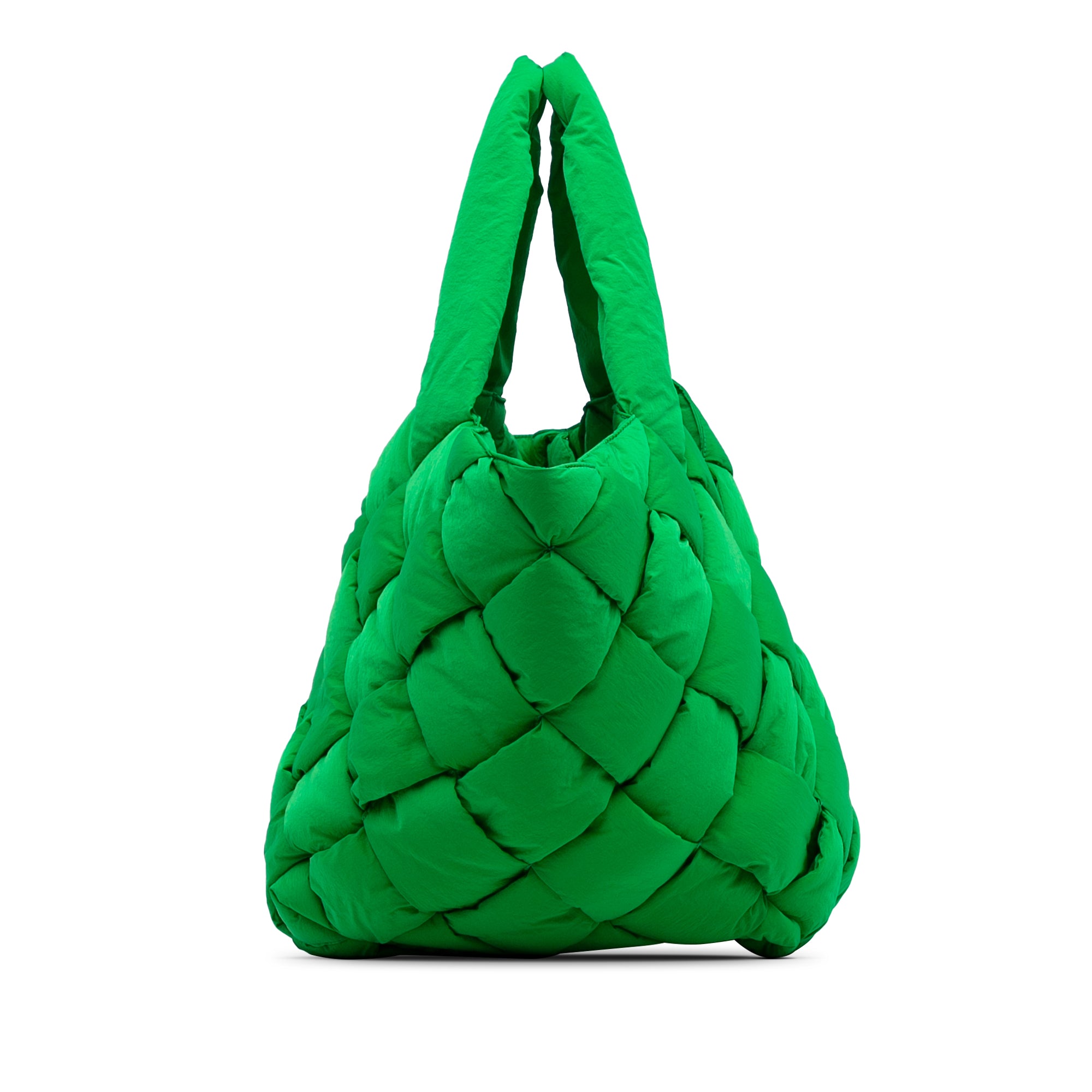 Bottega Veneta Cassette Tote Green Padded Intrecciato Nylon