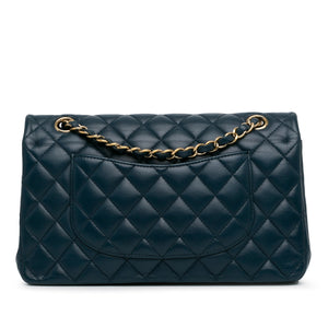 Chanel Classic Double Flap Medium Blue Lambskin Gold