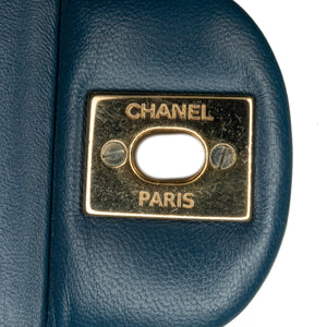 Chanel Classic Double Flap Medium Blue Lambskin Gold