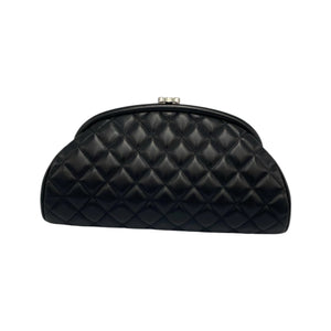 Chanel Clutch Black Lambskin Silver