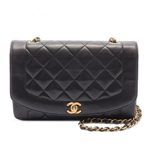 Chanel Diana Medium Black Lambskin Gold