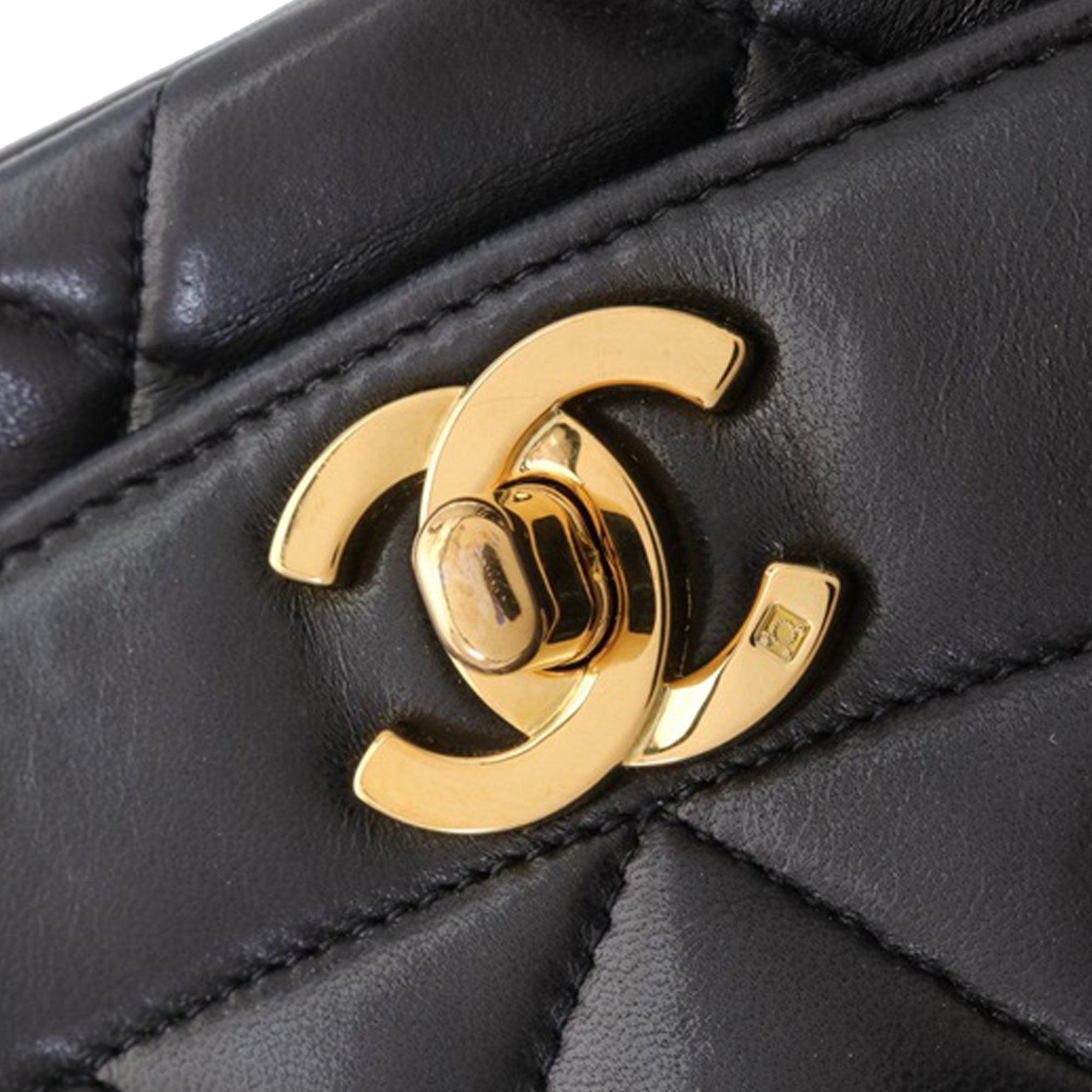 Chanel Diana Medium Black Lambskin Gold