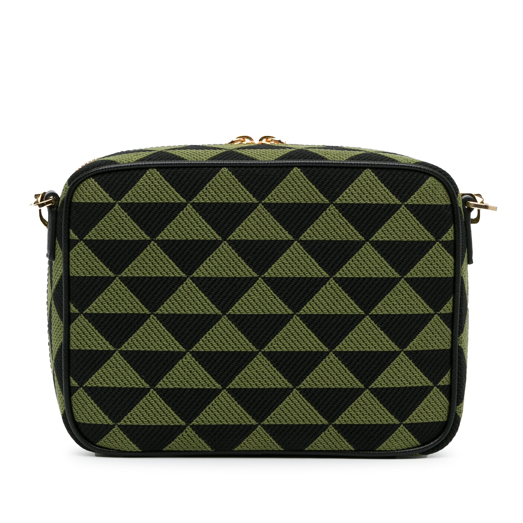 Prada Symbole Triangolo Crossbody Bag Green Canvas