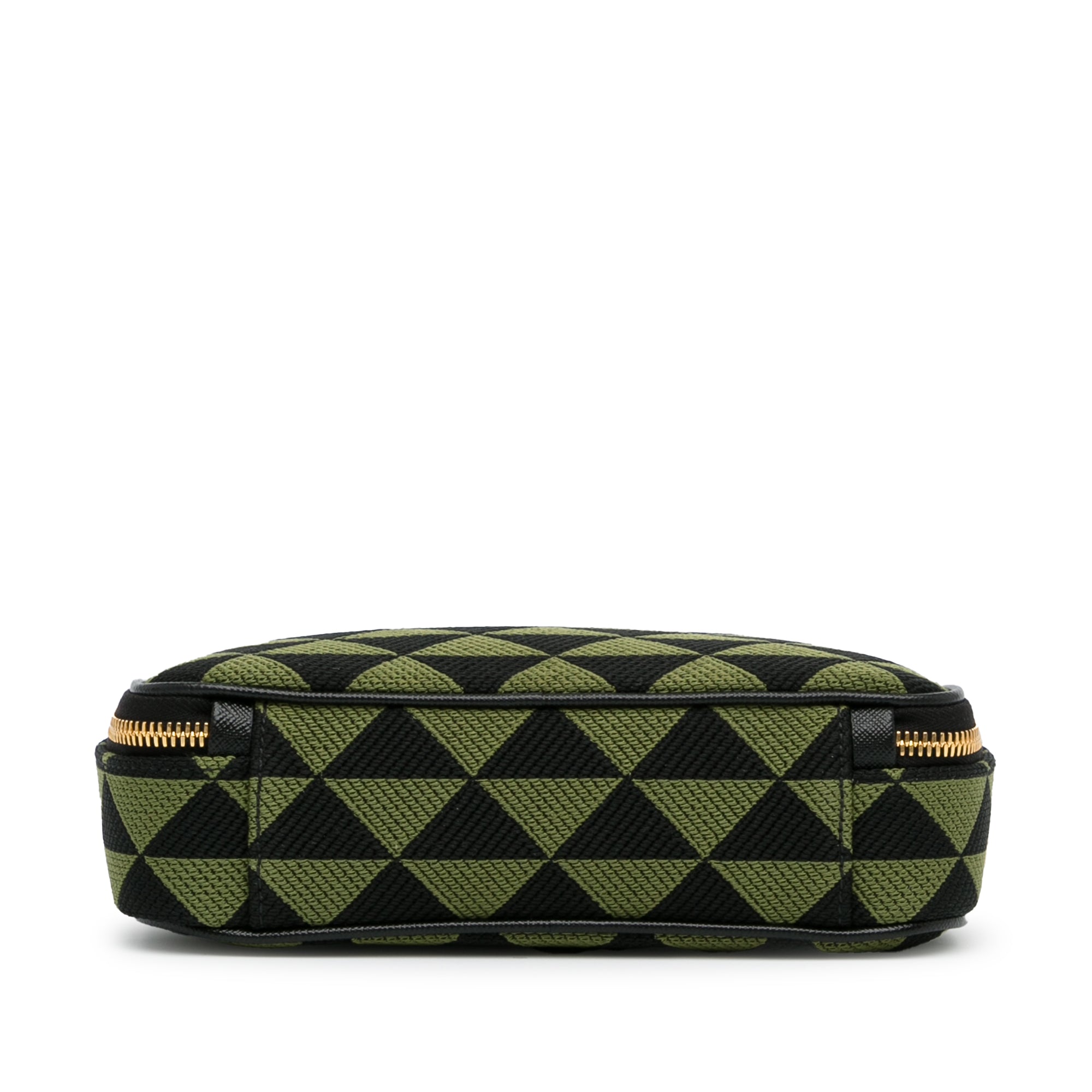 Prada Symbole Triangolo Crossbody Bag Green Canvas