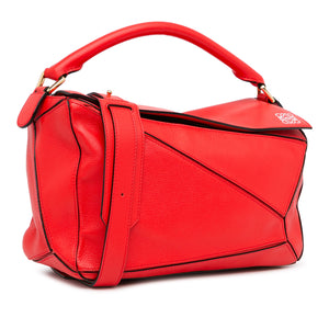 Loewe Puzzle Bag Medium Red Calfskin