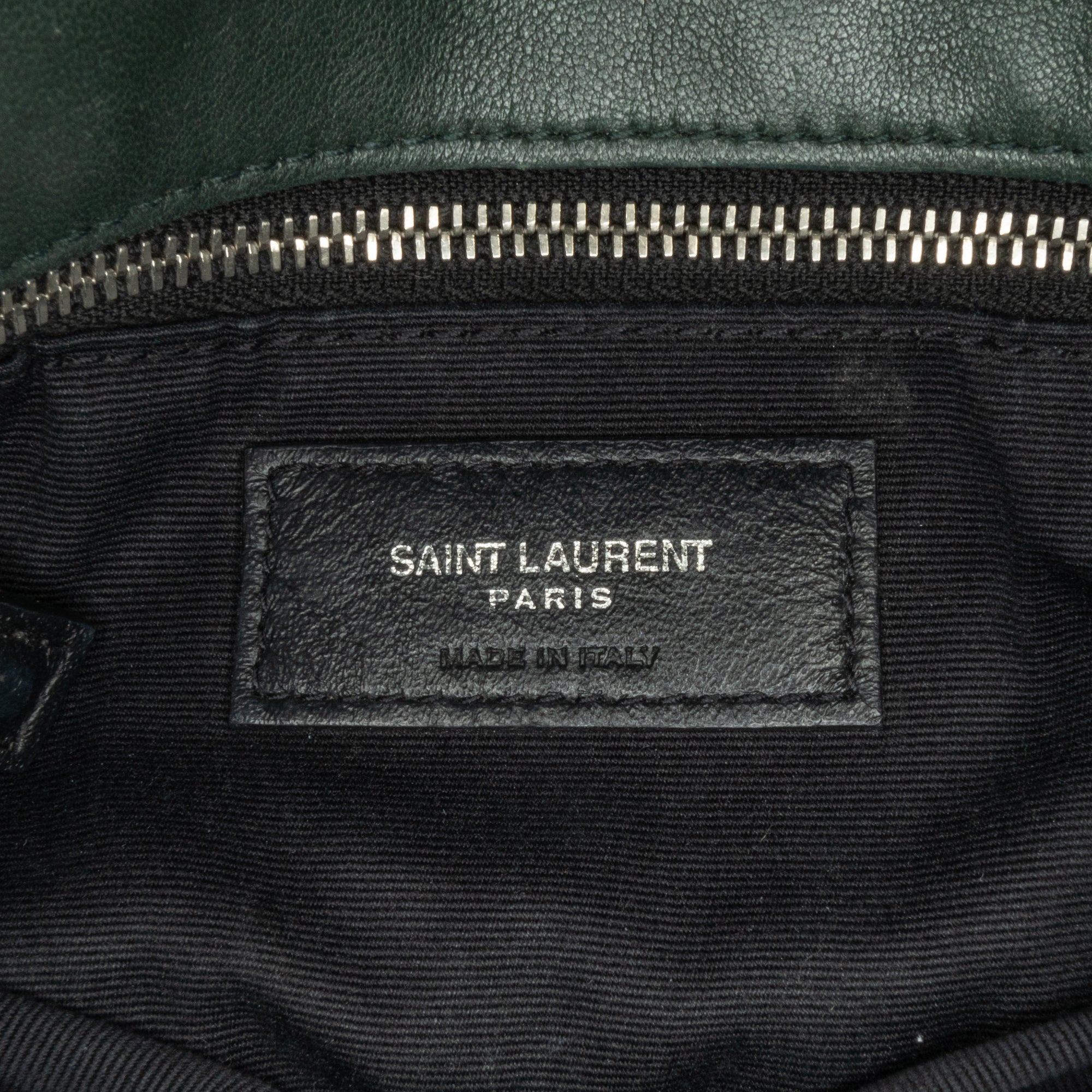 Yves Saint Laurent LouLou Puffer Small Dark Green Lambskin