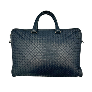 Bottega Veneta Briefcase Blue Intrecciato Leather