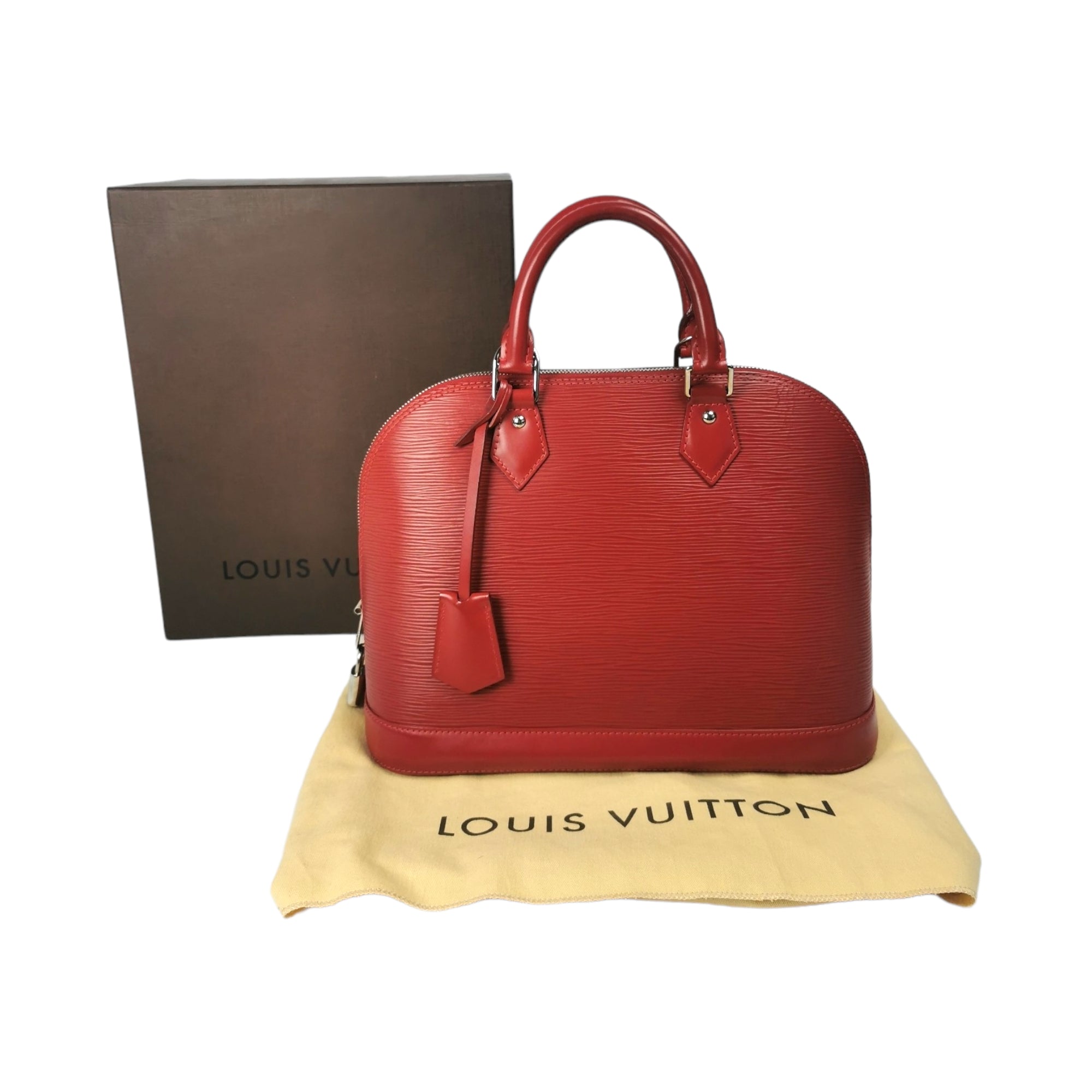 Louis Vuitton Red Epi Leather Alma BB Top Handle Bag Louis Vuitton
