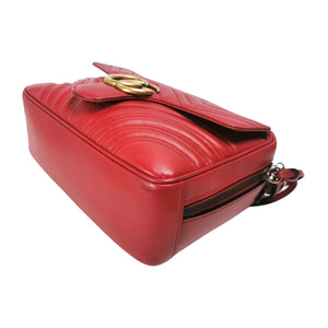 Gucci Marmont Top Handle Small Red Calfskin