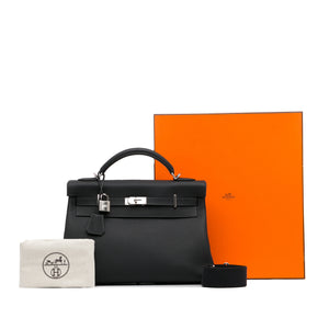 Hermès Kelly 42 Maxi Black Togo Palladium