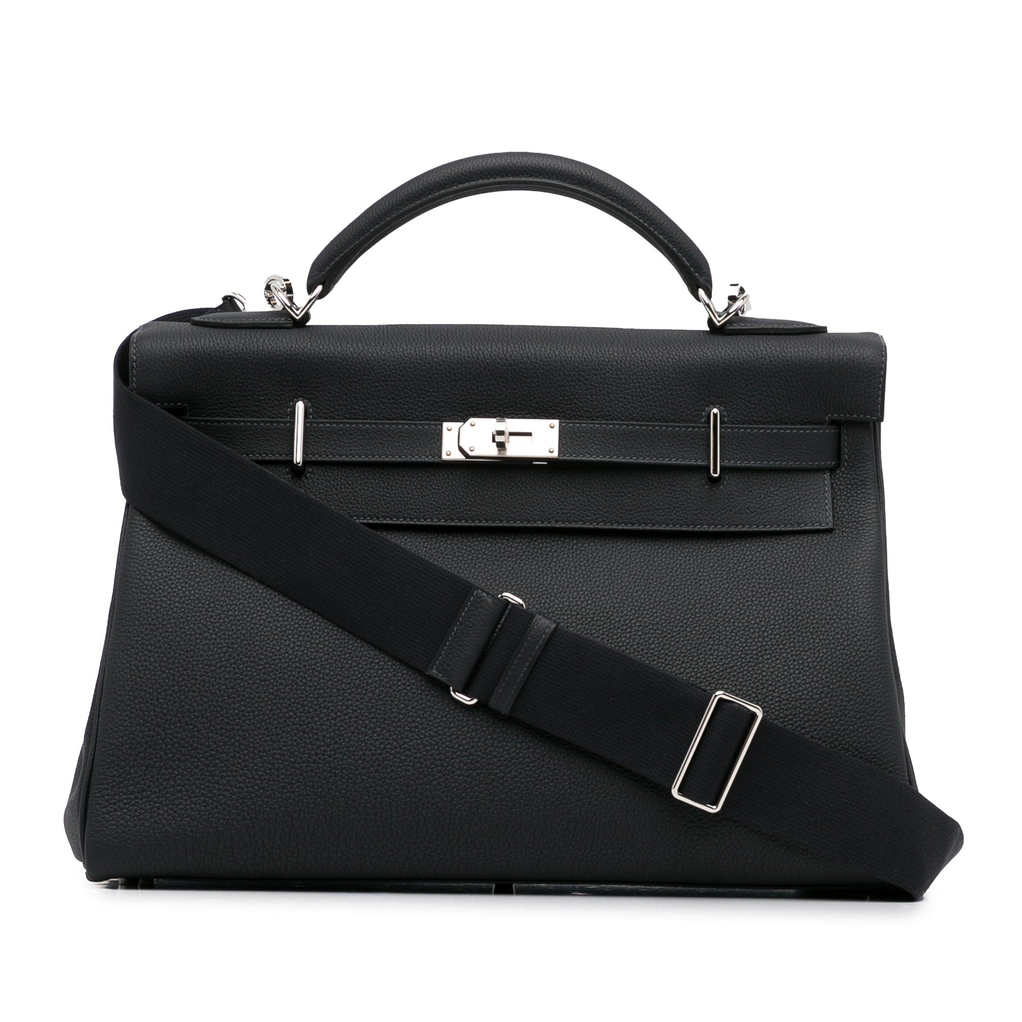 Hermès Kelly 42 Maxi Black Togo Palladium