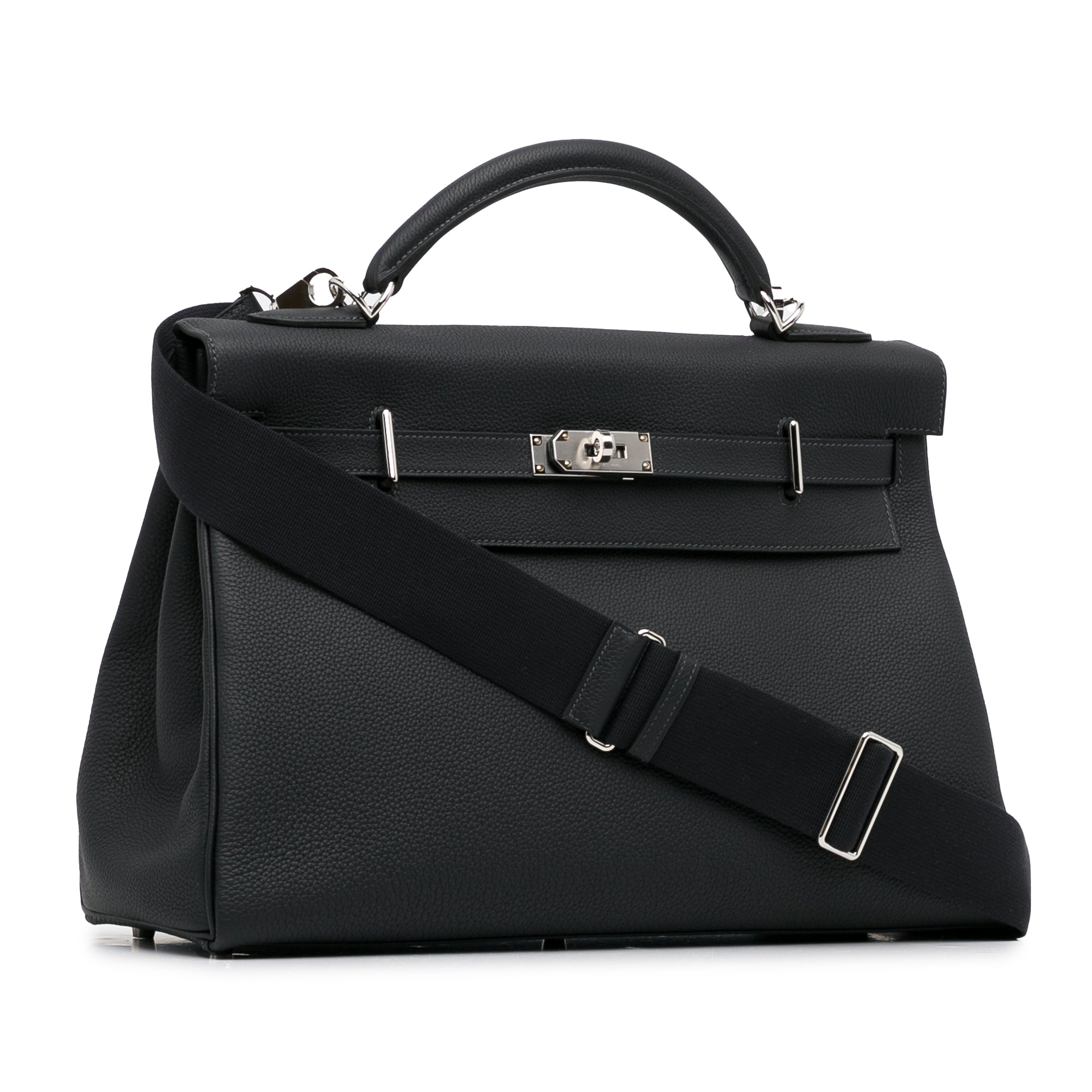 Hermès Kelly 42 Maxi Black Togo Palladium