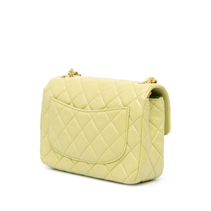 Chanel Classic Single Flap Casino Royale Charms Small Lime Green Lambskin Gold