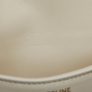 Celine Triomphe Cuir Besace Mini White Calfskin