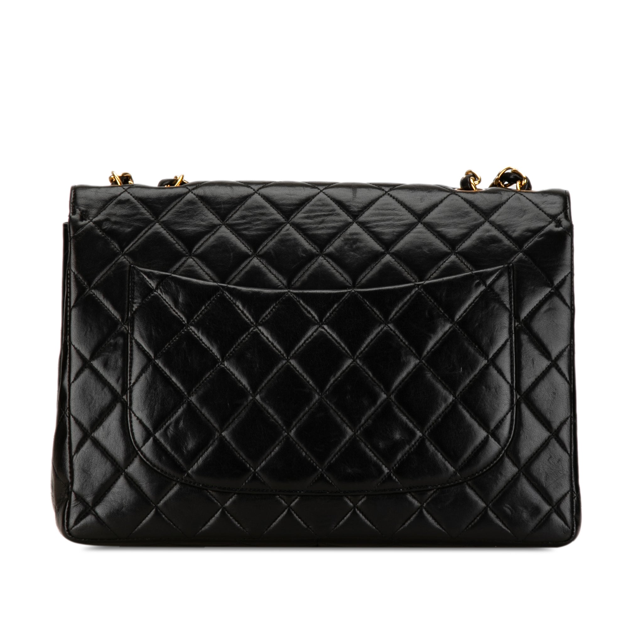 Chanel Classic Single Flap Jumbo Black Lambskin Gold