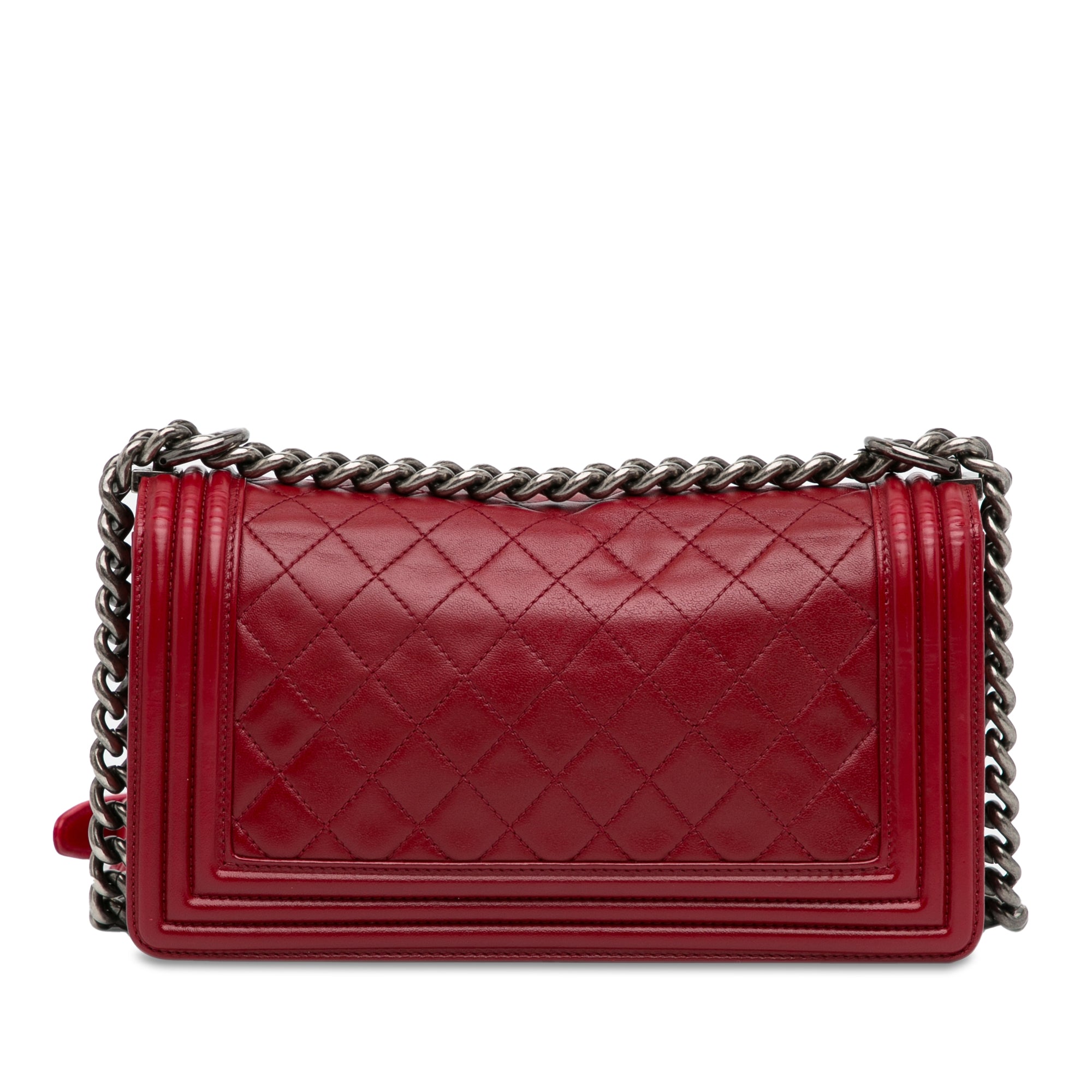 Chanel Boy Flap Medium Red Lambskin