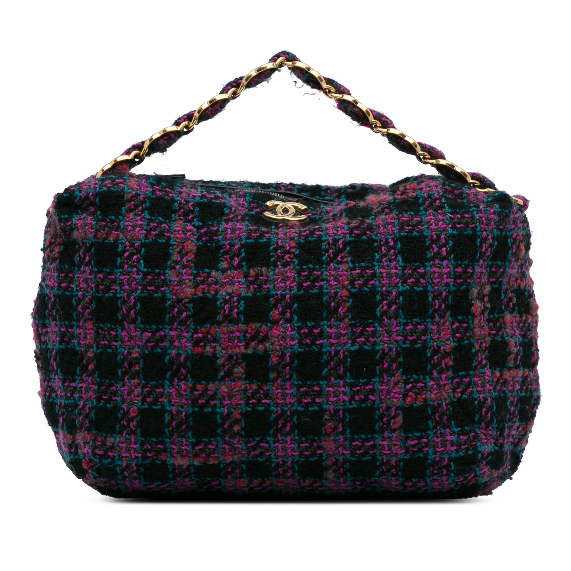 Chanel Hobo Bag Maxi Purple Tweed