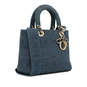 Dior Lady D-Lite Medium Blue Canvas