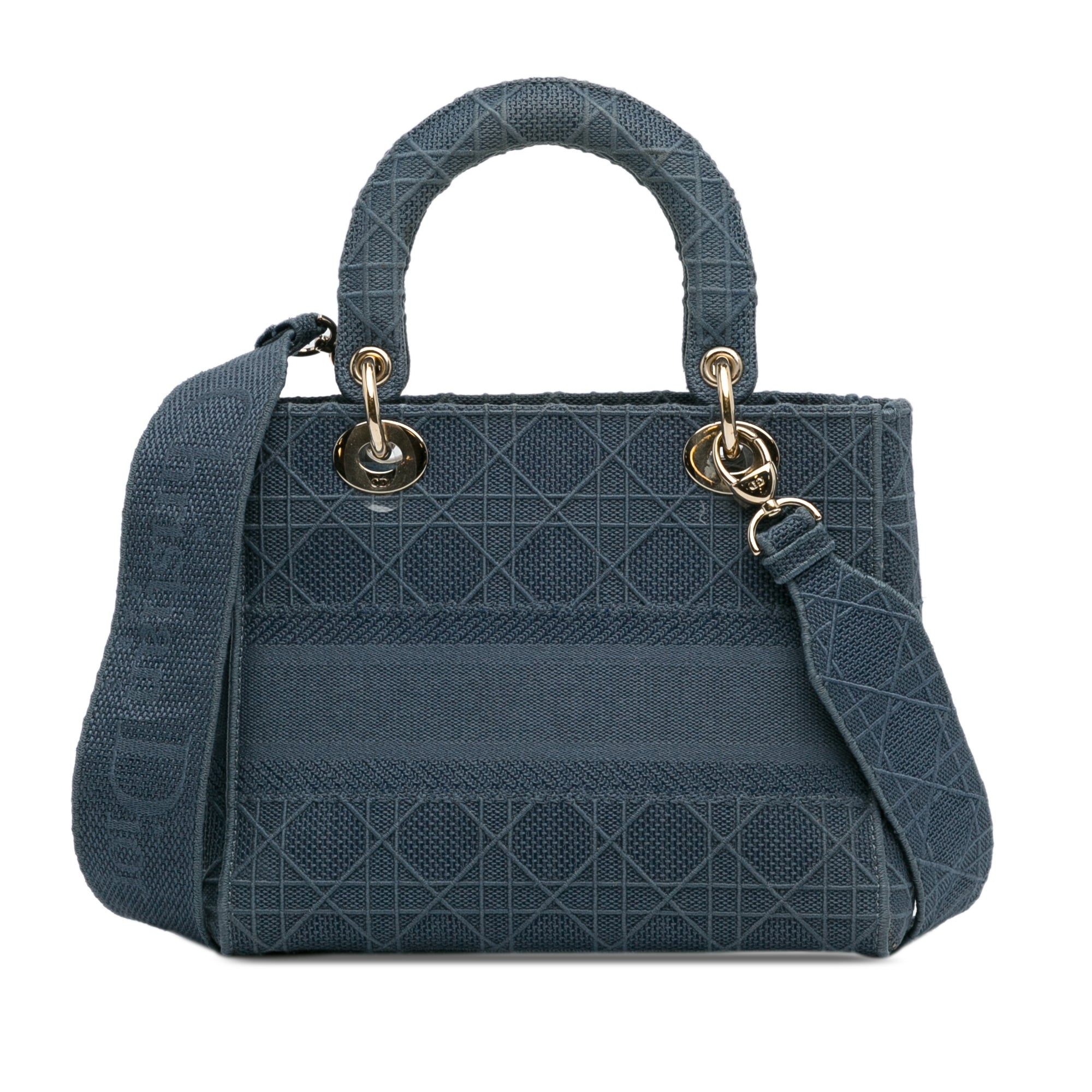 Dior Lady D-Lite Medium Blue Canvas