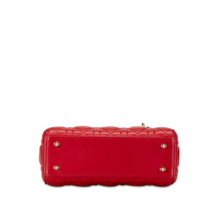 Dior Lady Dior Lucky Badges Small Red Cannage Lambskin