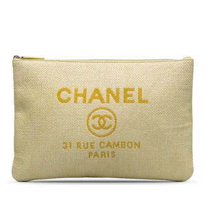 Chanel Deauville O Case Beige Canvas