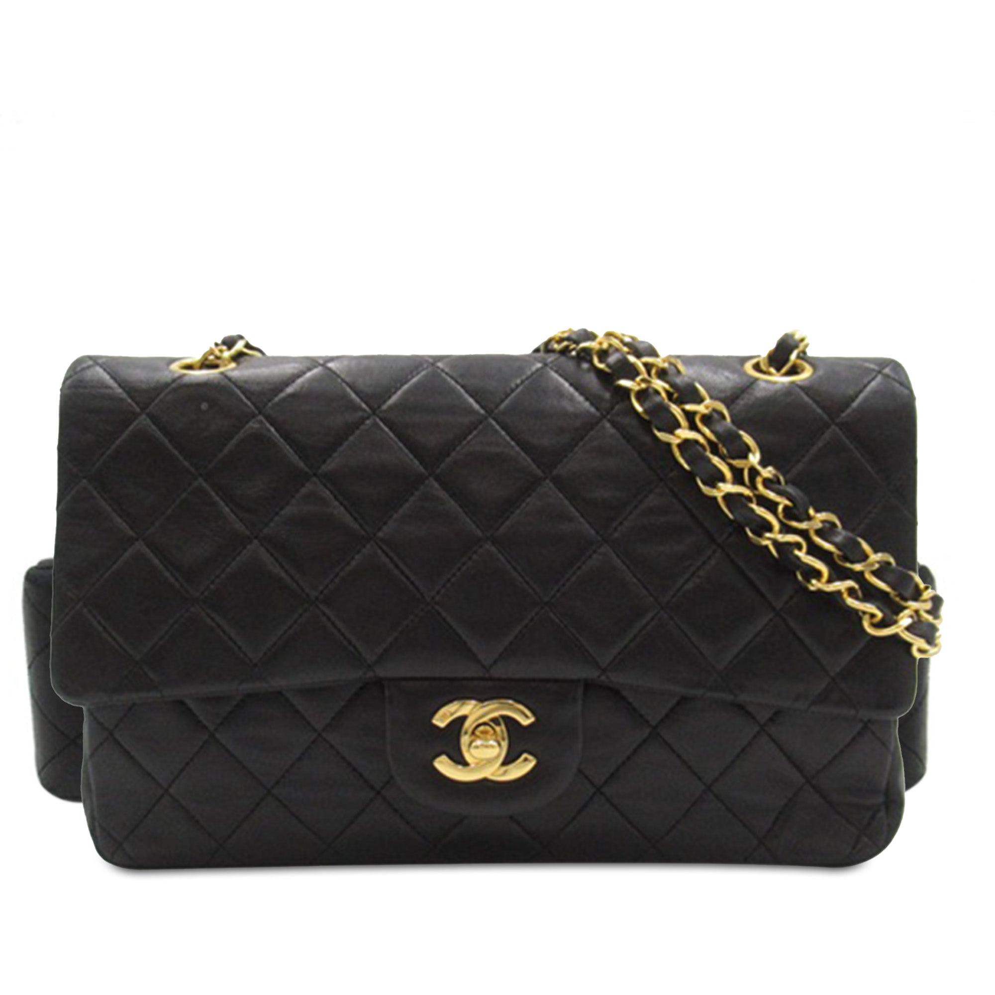 Chanel Classic Double Flap Medium Black Lambskin Gold