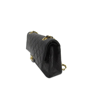 Chanel Classic Double Flap Medium Black Lambskin Gold