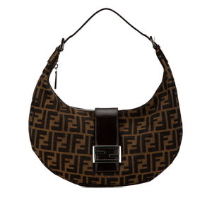 Fendi Croissant Hobo Brown Zucca Canvas